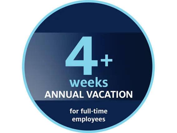 More than four weeks of annual vacation for full-time employees